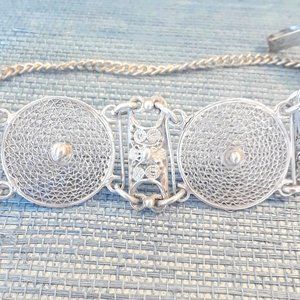 Sterling Silver Filigree Boho Bracelet